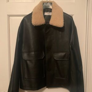 [Mango] Vegan Leather Shearling Jacket